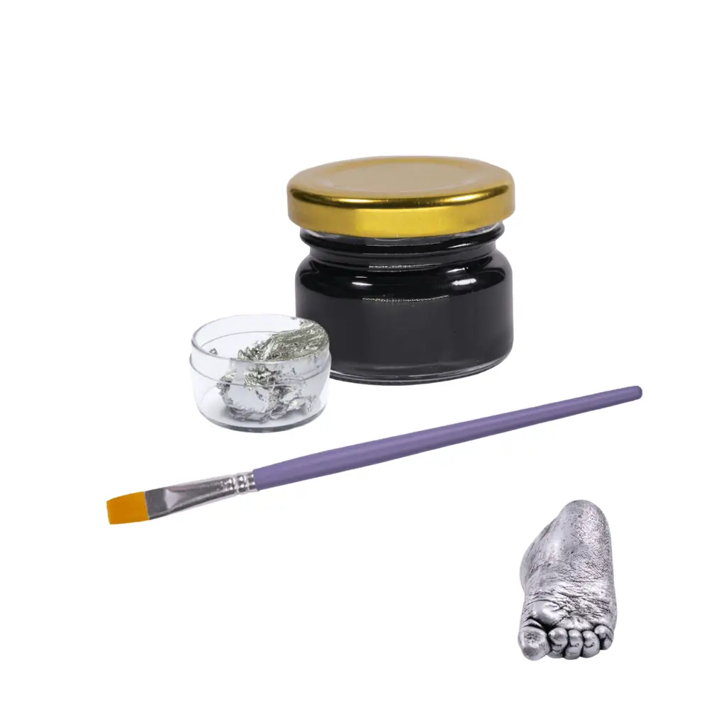 Kit Vopsea speciala pantru mulaje maini - argintiu antic
